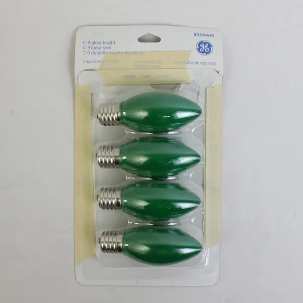 Lot Of 8 Holiday Time/General Electric Green C9 Replacement Bulbs 120 V