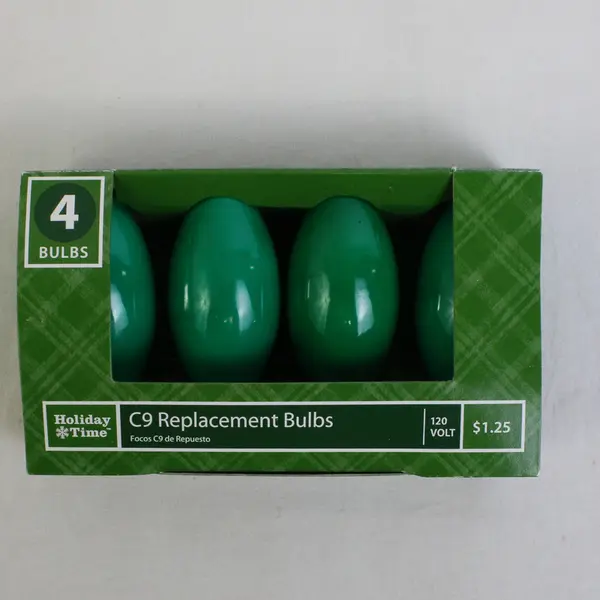 Lot Of 8 Holiday Time/General Electric Green C9 Replacement Bulbs 120 V