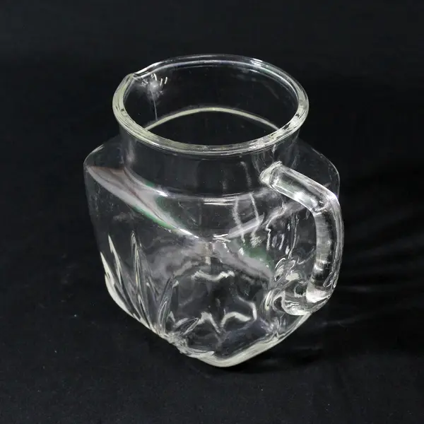 Vintage Federal Glass Star Clear Pattern Square Pitcher Ice Lip Handle Spout