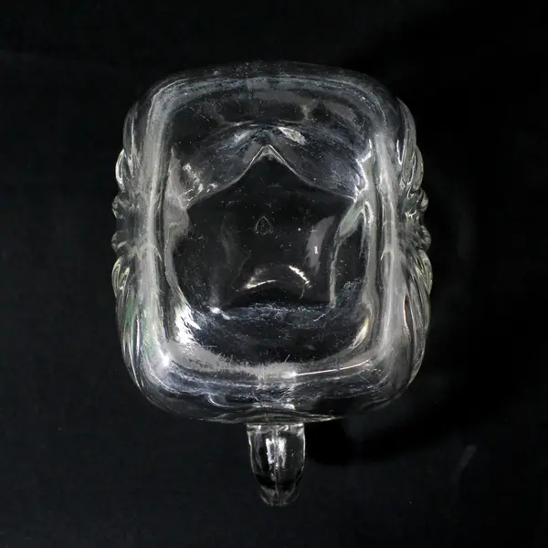 Vintage Federal Glass Star Clear Pattern Square Pitcher Ice Lip Handle Spout