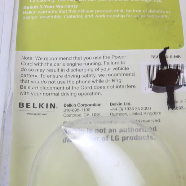 Belkin Mobile Power Cord for LG USB Charging Data Cable - Open Box
