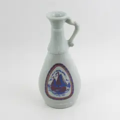 Vintage 1963 Jim Beam Milk Glass Decanter Sailboat Embossed Windmill No Stopper