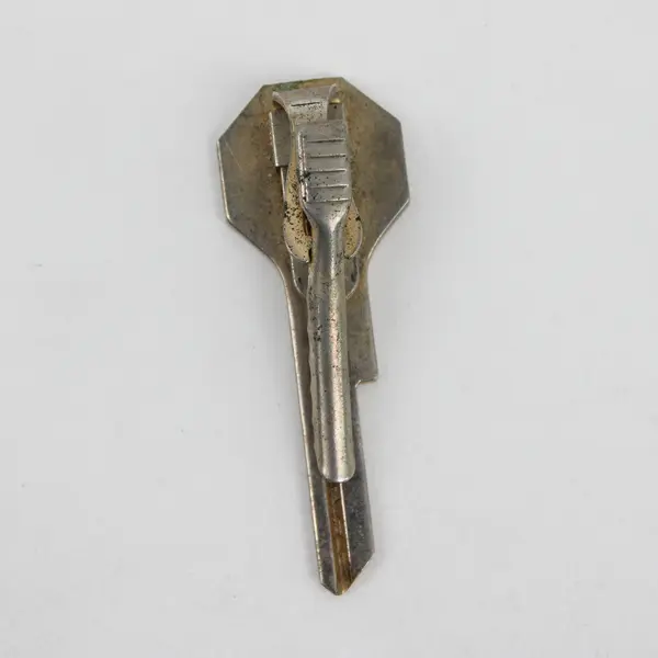 Vintage Key Tie Clip Blank Removable Gold Toned