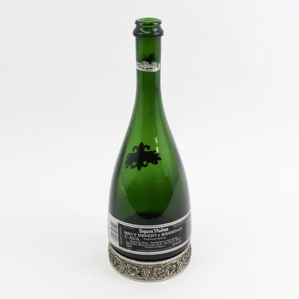 Ornate Vintage Segura Viudas Brut Sparkling Wine 12" Glass Bottle