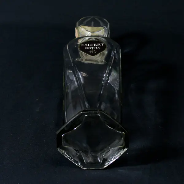 Vintage Glass Calvert Extra Whiskey Bottle With Stopper And Tax Stickers