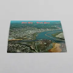 Vintage Coos Bay North Bend Oregon Birds Eye Aerial View Color Postcard