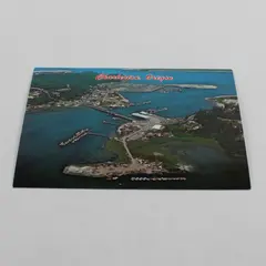 Vintage Charleston Oregon Birds Eye Aerial View Color Postcard Coos Bay
