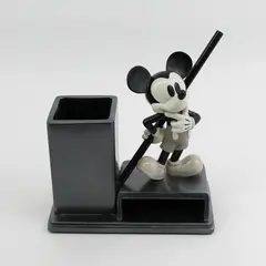 New Mickey Mouse Silver & Black Pencil Holder Disney Desk Organizer
