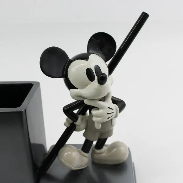 New Mickey Mouse Silver & Black Pencil Holder Disney Desk Organizer