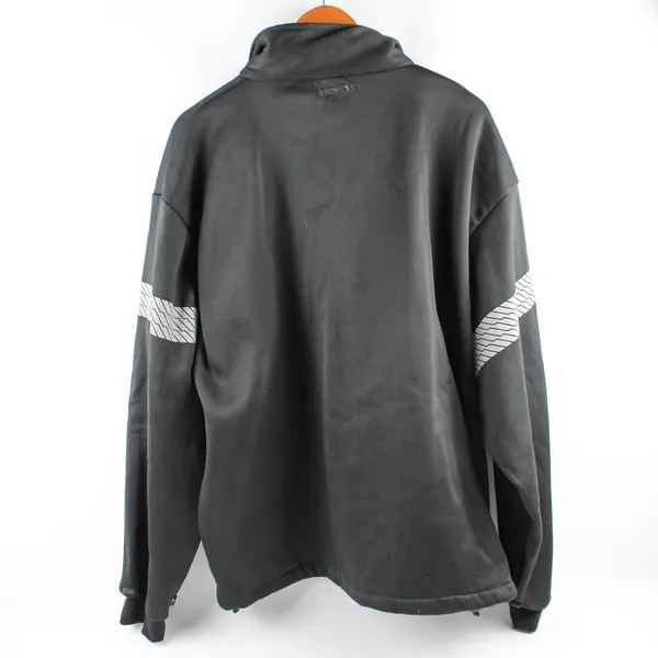 GSS Men's XL Black & Silver Full Zip Collared Safety Fleece Jacket