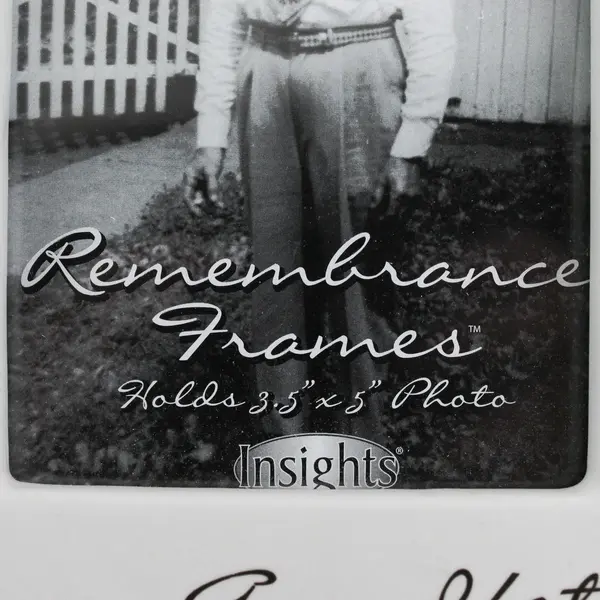 New Grandfather Remembrance Frame White Green Leaves 3.5x5 Memorial