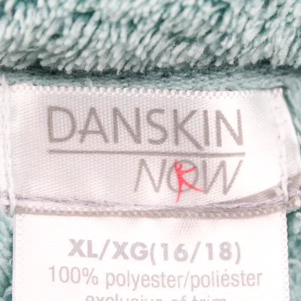 Danskin Now Women's XL Teal Full Zip Long Sleeve Fleece Jacket