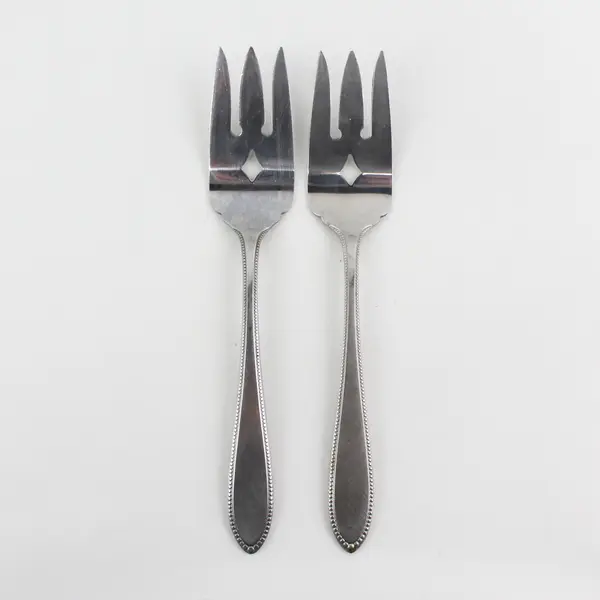 Lot of 2 Interpur INR5 Pattern Stainless Steel Cold Meat Serving Forks 8.5" Rare