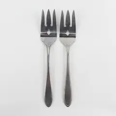 Lot of 2 Interpur INR5 Pattern Stainless Steel Cold Meat Serving Forks 8.5" Rare