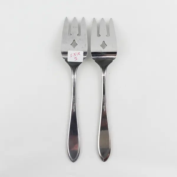 Lot of 2 Interpur INR5 Pattern Stainless Steel Cold Meat Serving Forks 8.5" Rare