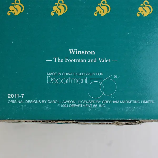 Dept 56 Inc The Upstairs Downstairs Bears "Winston" The Footman & Valet Figurine