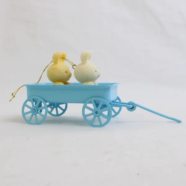 Avon Gift "The Spring Bunny Collection Bunnies In Wagon" Hanging Ornament