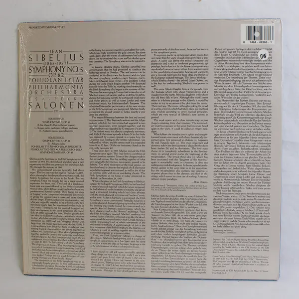 Sibelius, Philharmonia Orchestra, Esa-Pekka Salonen 12" Vinyl Record