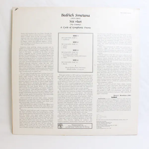 Bedřich Smetana, Slovak Philharmonic Orchestra, Zdeněk Košler, My Country 