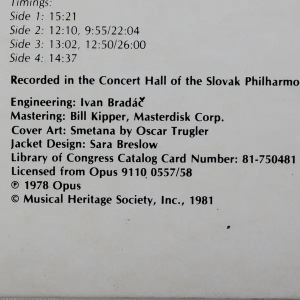 Bedřich Smetana, Slovak Philharmonic Orchestra, Zdeněk Košler, My Country 