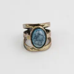 Copper And Turquoise Ring Size 6.75
