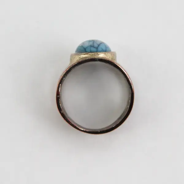Copper And Turquoise Ring Size 6.75