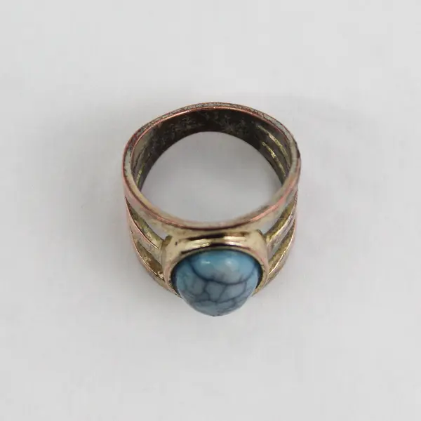Copper And Turquoise Ring Size 6.75