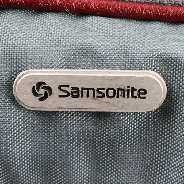 Samsonite Duffle Bag Grey Maroon Travel Gym Shoulder Strap Men's