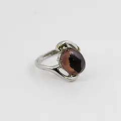  18K Electroplated Gold Yemeni Aqeeq Ring Size 4.5