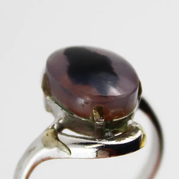  18K Electroplated Gold Yemeni Aqeeq Ring Size 4.5