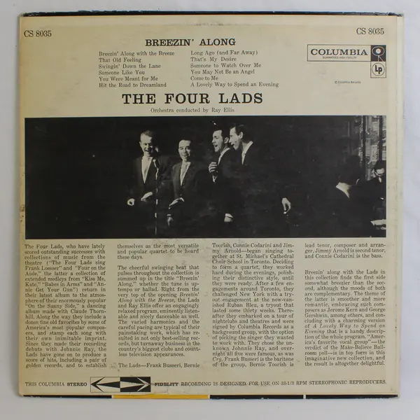 The Four Lads Breezin' Along 12" Vinyl Record