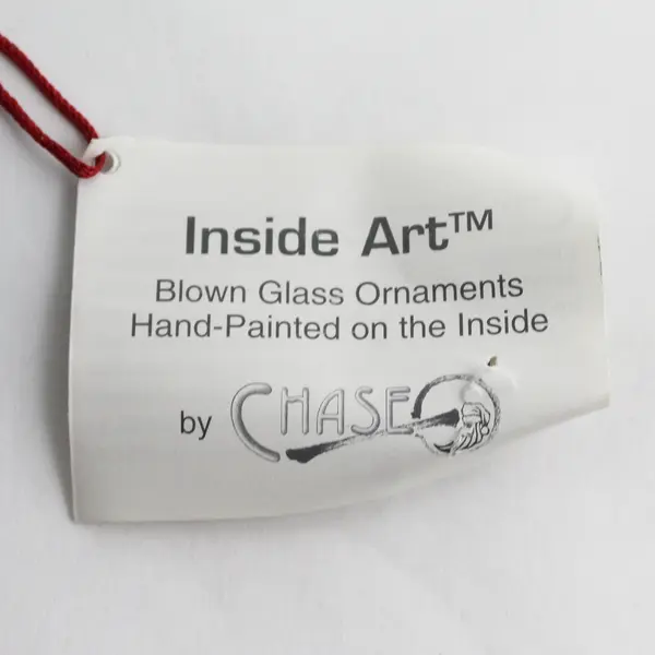 Chase Inside Painted Hand Blown Glass Ornament  Sledding Bears And Snowman