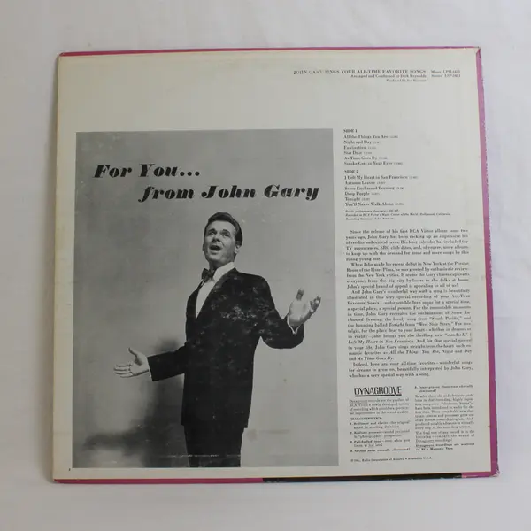 John Gary - Your All-Time Favorite Songs 12"Vinyl Record 