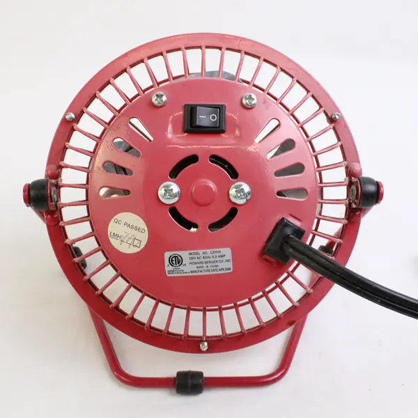 Comfort Zone Red Metal Small Personal Desk Fan 1 Speed (Tested & Works)