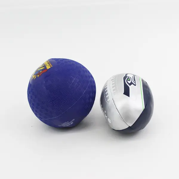 Lot of 2 Miniature Toy Balls Seattle Seahawks Football & Spider-Man