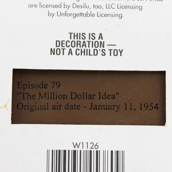 Kurt Adler I Love Lucy  Episode 79 The Million Dollar Idea Ornament 