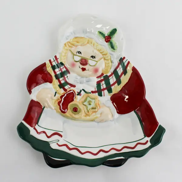 Gift Gallery by Fitz and Floyd Christmas Plate Mrs. Claus With Cookies