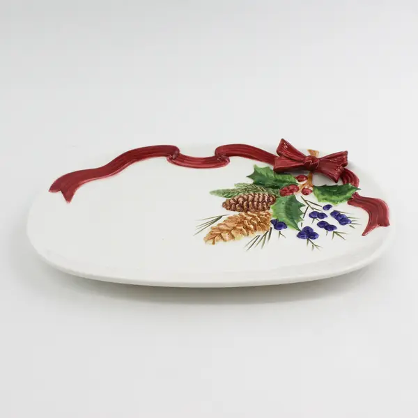 Vintage Otagiri Rose Baxter Oval Holiday Plate