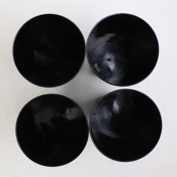 Lot Of 4 Eco Festes Matching Black W/ White Ship Plastic Drinking Cups 5.5"