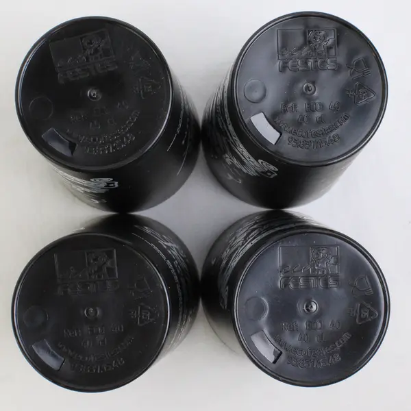 Lot Of 4 Eco Festes Matching Black W/ White Ship Plastic Drinking Cups 5.5"