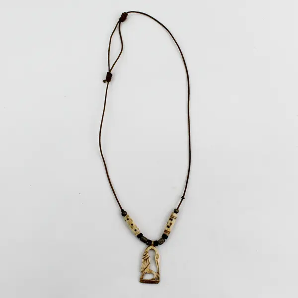Handcrafted Tribal Bird Pendant Necklace Artisan Rustic Statement Lightweight