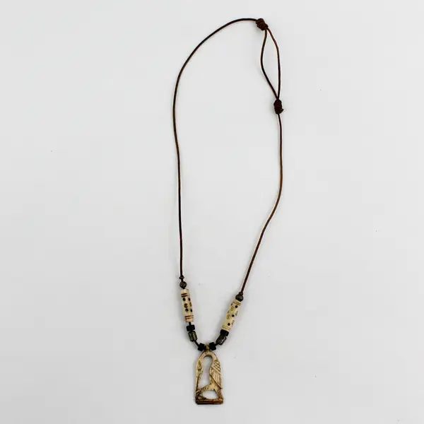 Handcrafted Tribal Bird Pendant Necklace Artisan Rustic Statement Lightweight