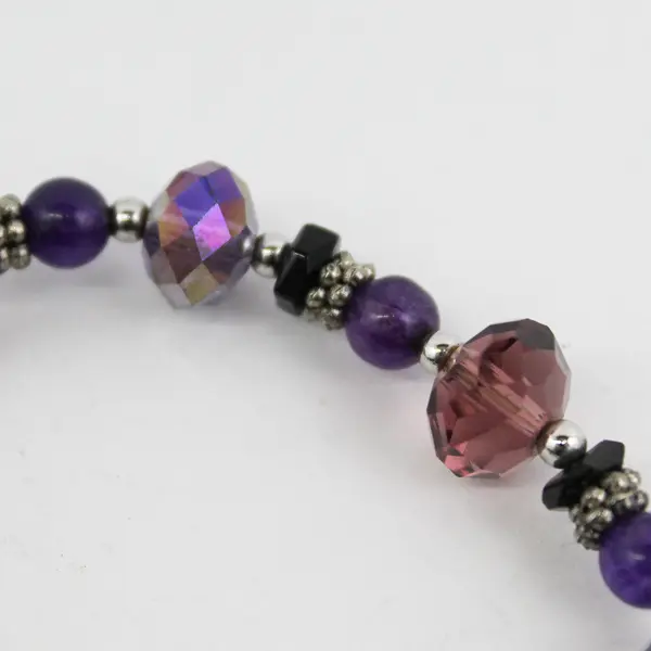 Purple Glass Bead Memorial Bracelet My Mother My Angel Sentimental Keepsake