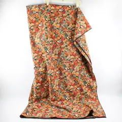 Unbranded Orange/Green Fall Leaves & Apple Pattern Fabric Tablecloth 59" x 100"
