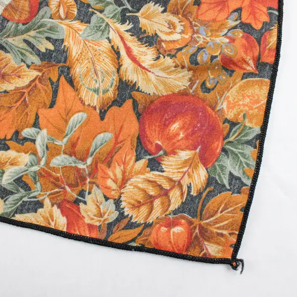 Unbranded Orange/Green Fall Leaves & Apple Pattern Fabric Tablecloth 59" x 100"