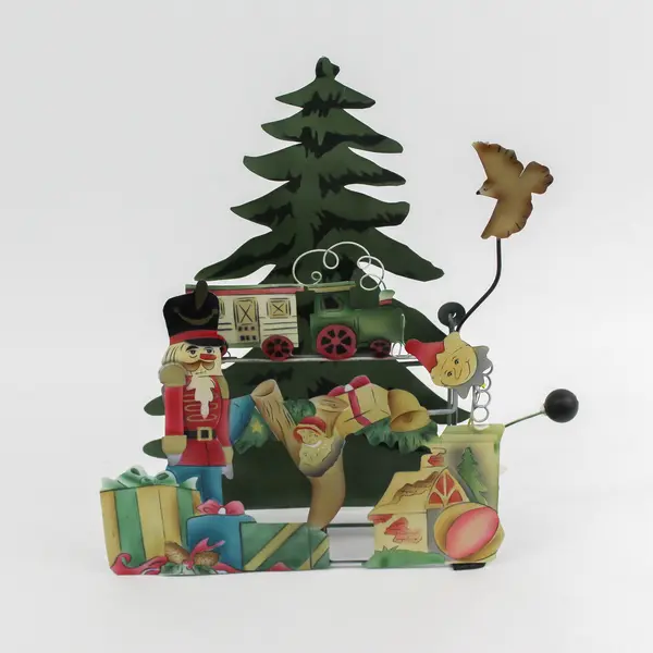 1997 Enesco Museum of American Folk Art Soldier With Train Metal Figure