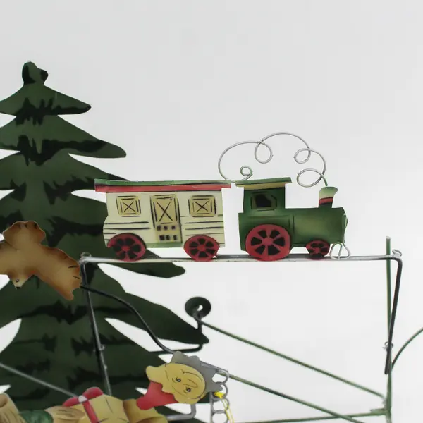 1997 Enesco Museum of American Folk Art Soldier With Train Metal Figure