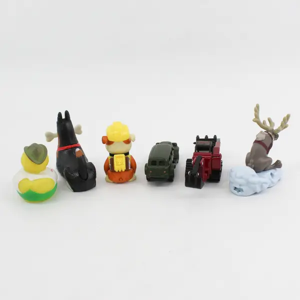 Lot of 6 Cars & Figures - Mixed Toy Vehicles & Action Figures