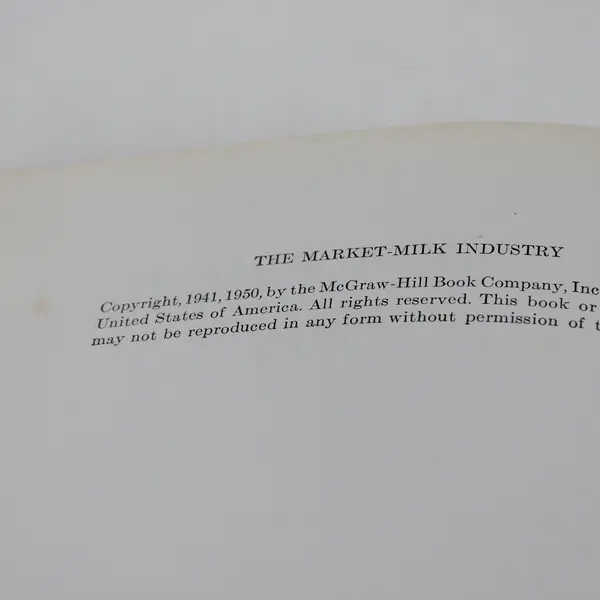 Vintage The Market-Milk Industry Chester Roadhouse James Henderson 1950 HC