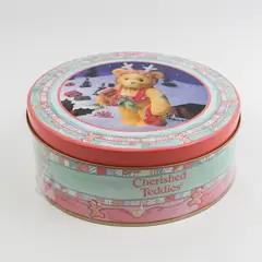 1999 Cherished Teddies Tug-A-Heart Reindeer Teddy  Gift Set Sealed Tin